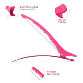 AIMIKE Neon Hair Clips in use for sectioning hair