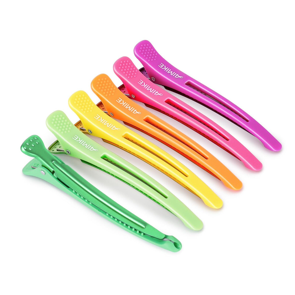 AIMIKE Neon Hair Clips set of 6 in vibrant colours