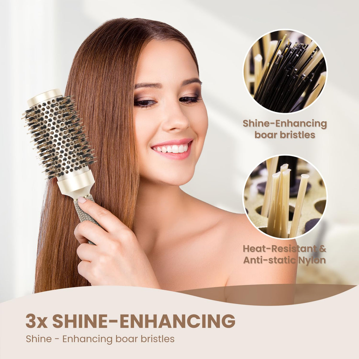 AIMIKE Round Hair Brush in lifestyle setting