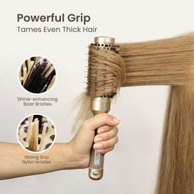 AIMIKE Round Hair Brush in lifestyle setting on vanity