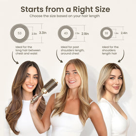 AIMIKE Round Hair Brush showing ergonomic handle design
