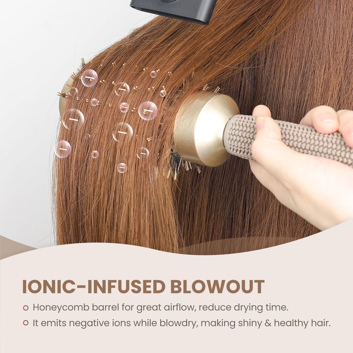 AIMIKE Round Hair Brush side view with vented barrel
