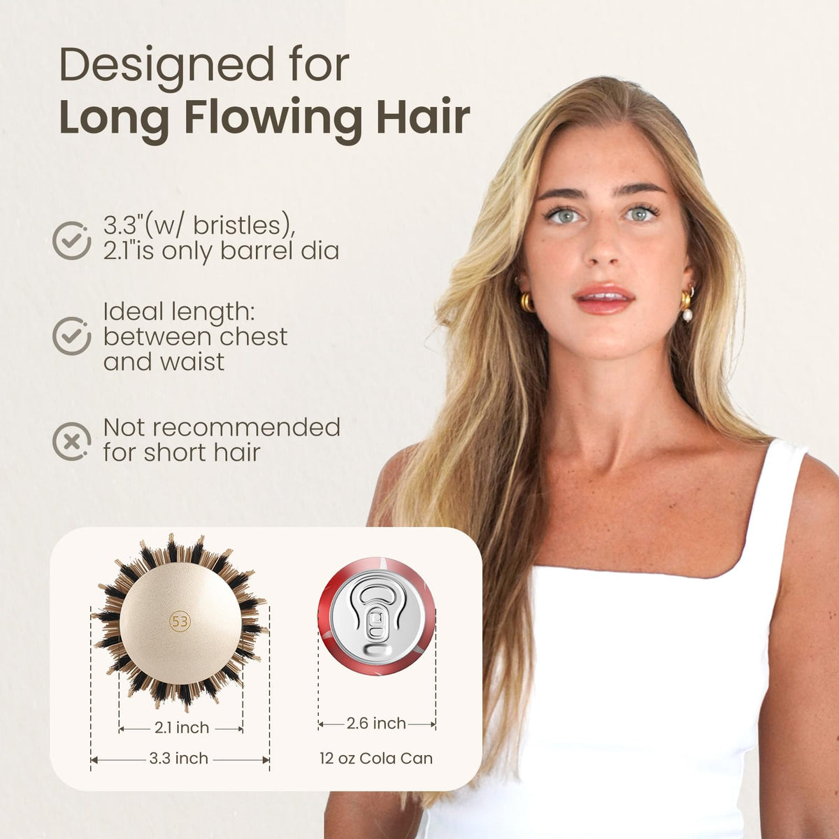 AIMIKE Round Hair Brush with ergonomic handle