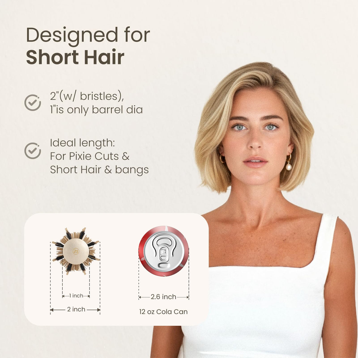 AIMIKE Round Hair Brush with ergonomic handle