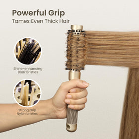 AIMIKE Round Hair Brush with sectioning clips