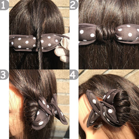 Aimin Hair Heatless Curlers black foam rollers displayed on a table