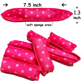 Aimin Hair Soft Satin Sponge Overnight Curlers pink on a pillow