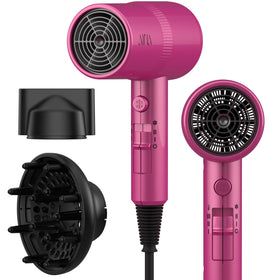 Aina Diffuser Hair Dryer in neon pink, front view