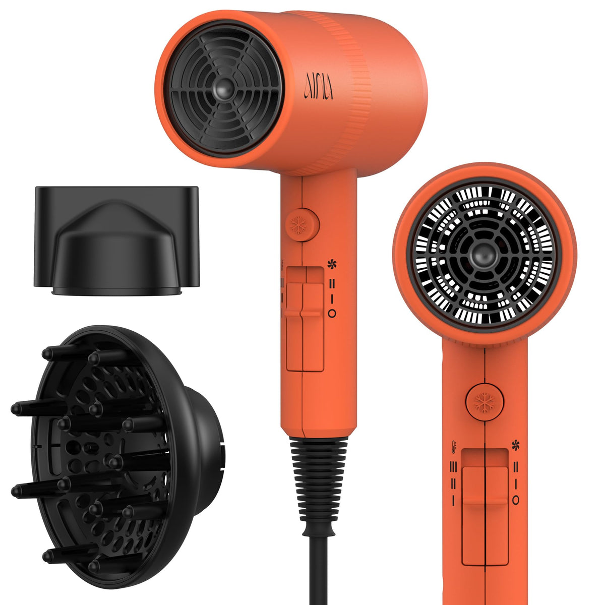 Aina Diffuser Hair Dryer Lava Orange front view