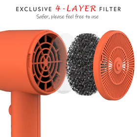 Aina Diffuser Hair Dryer Lava Orange side view