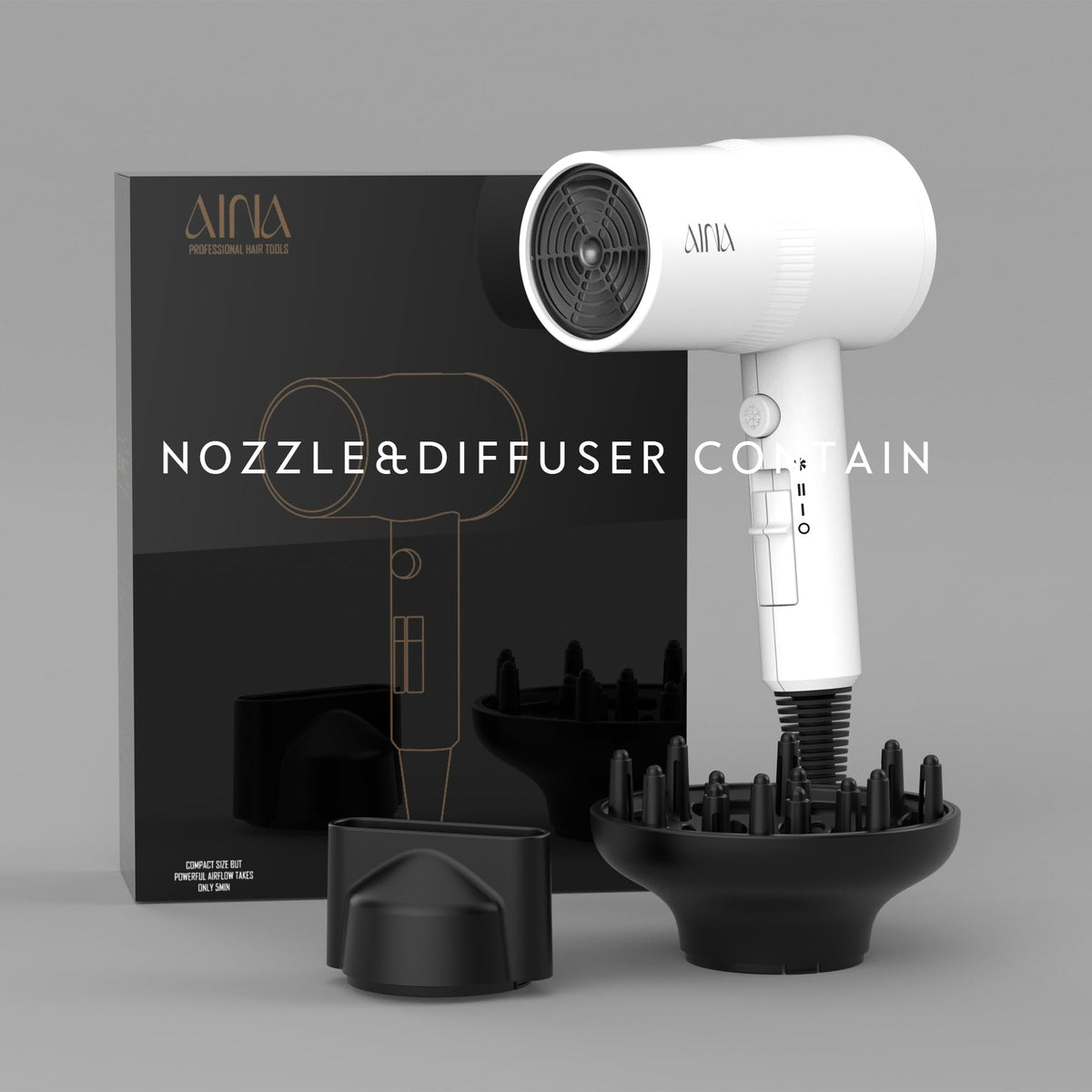 Aina Hair Dryer back view with filter