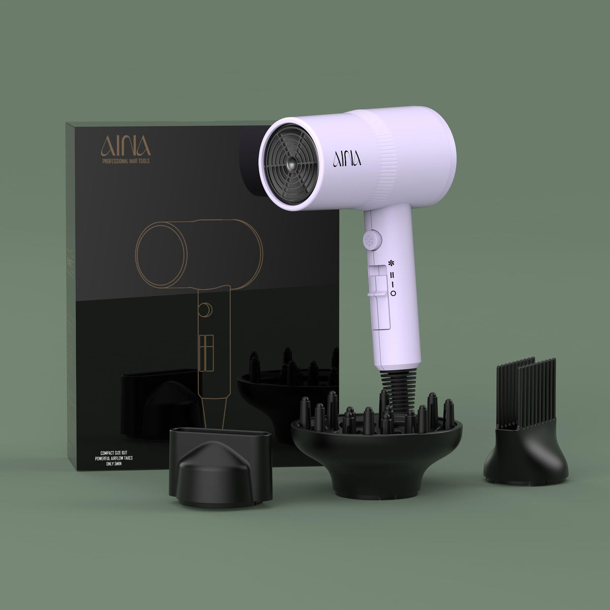 Aina Hair Dryer displaying the ceramic coating feature