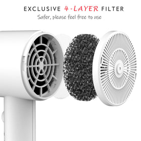 Aina Hair Dryer showing concentrator and diffuser attachments
