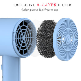 Aina Hair Dryer side view showing controls and comb attachment