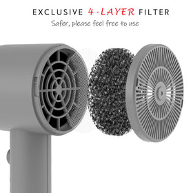 Aina Hair Dryer side view showing controls and comb attachment