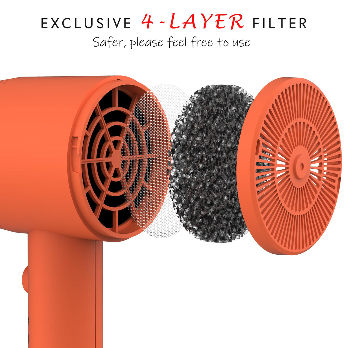 Aina Hair Dryer with concentrator nozzle attached