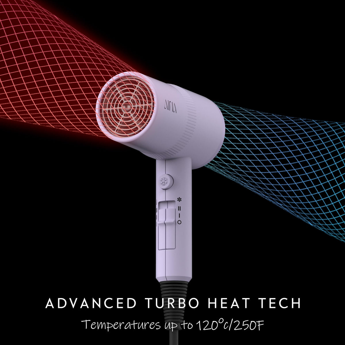 Aina Hair Dryer with volumizing finger diffuser attached