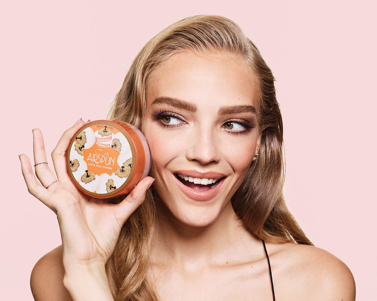 Airspun Loose Face Powder translucent canister side view