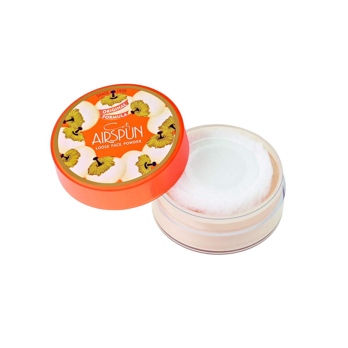 Airspun Loose Face Powder translucent round canister with puff