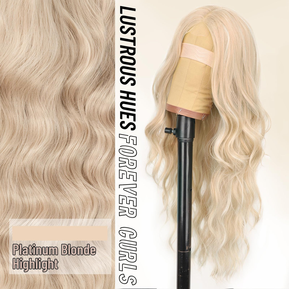 AISI HAIR 26 Inch blonde highlight wig back view