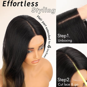 AISI HAIR 26-inch brown wig back view