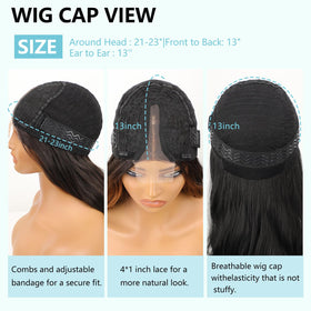 AISI HAIR 26-Inch Brown Wig back view