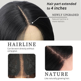 AISI HAIR 26-Inch Brown Wig side view