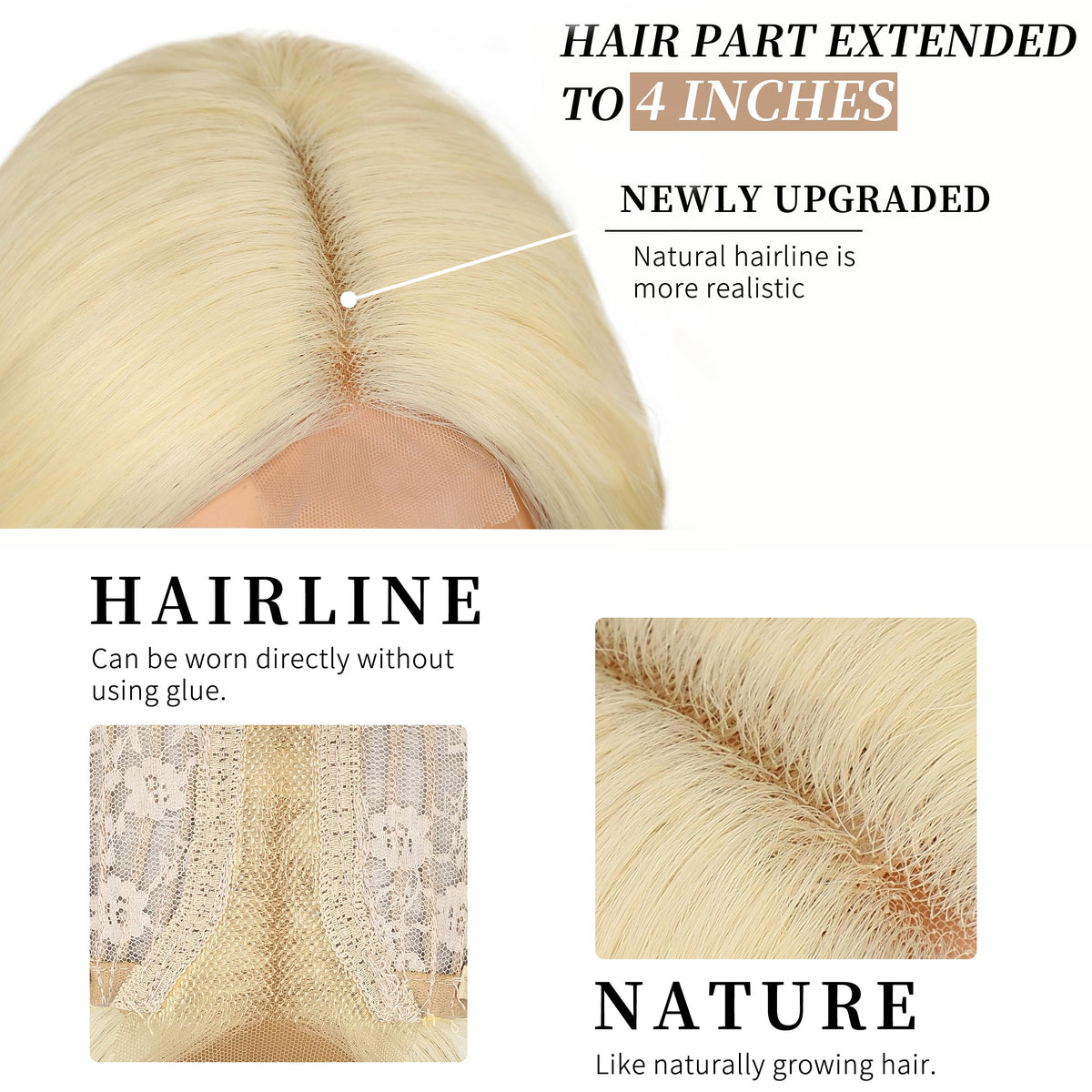 AISI HAIR 613 Blonde Wig close-up of synthetic fibers