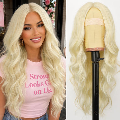 AISI HAIR 613 Blonde Wig front view showcasing long wavy style