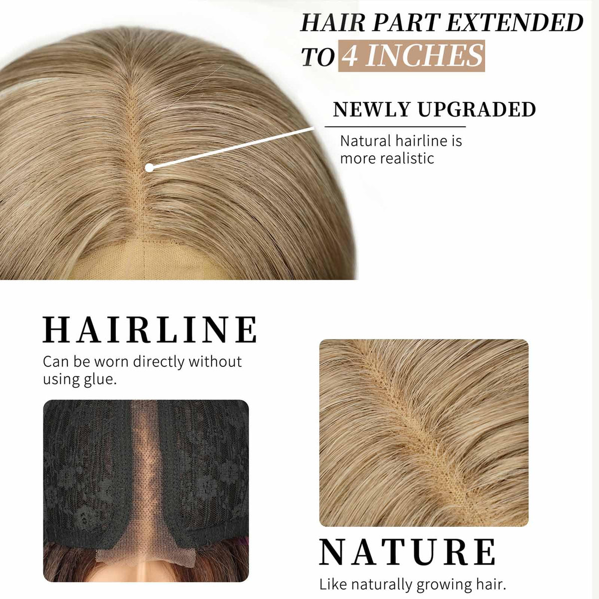 AISI HAIR Ash Blonde Wig back view highlighting length and style