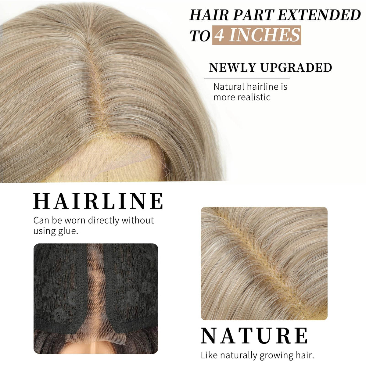 AISI HAIR Ash Blonde Wig packaging with clear instructions