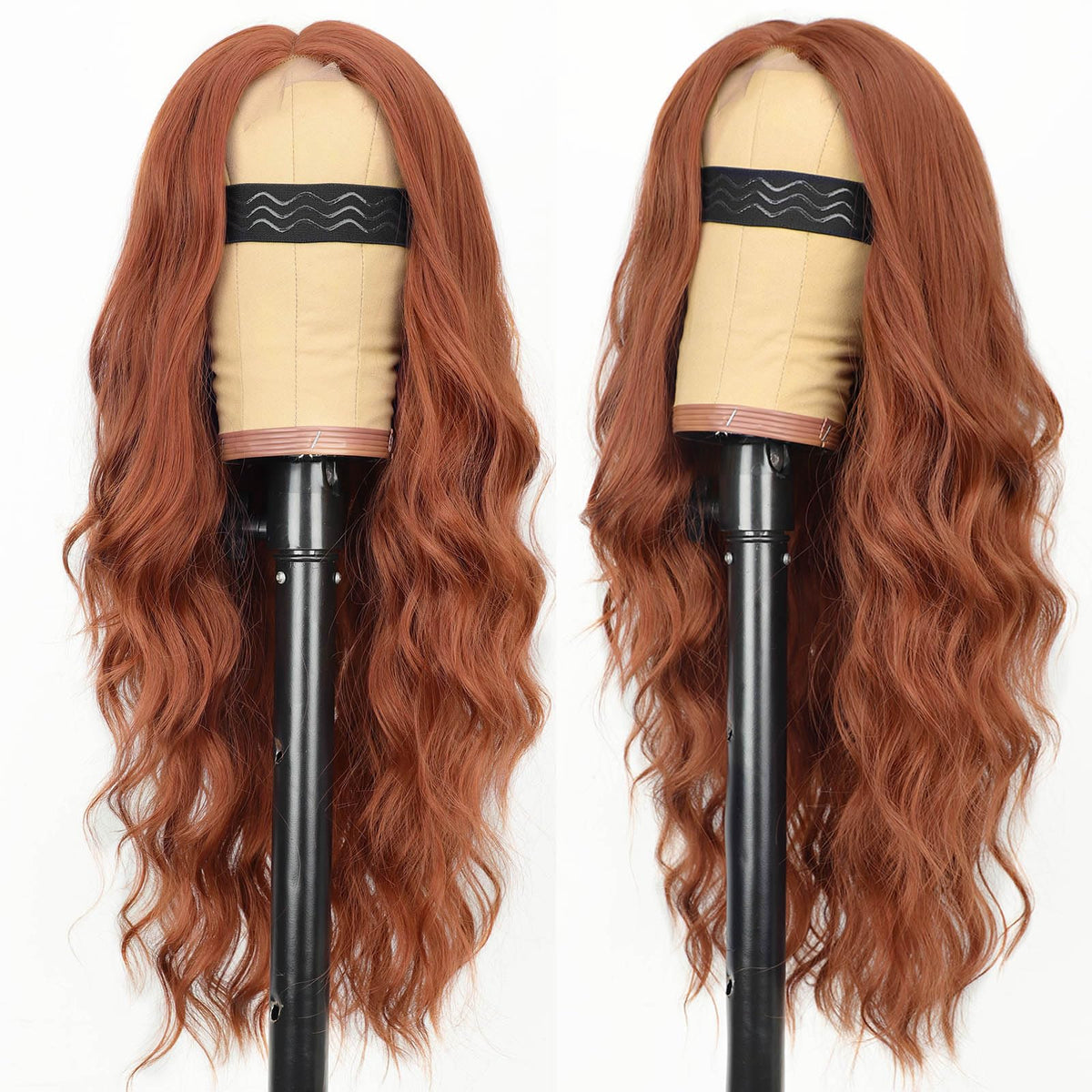AISI HAIR Auburn Wig side view showcasing lace hairline