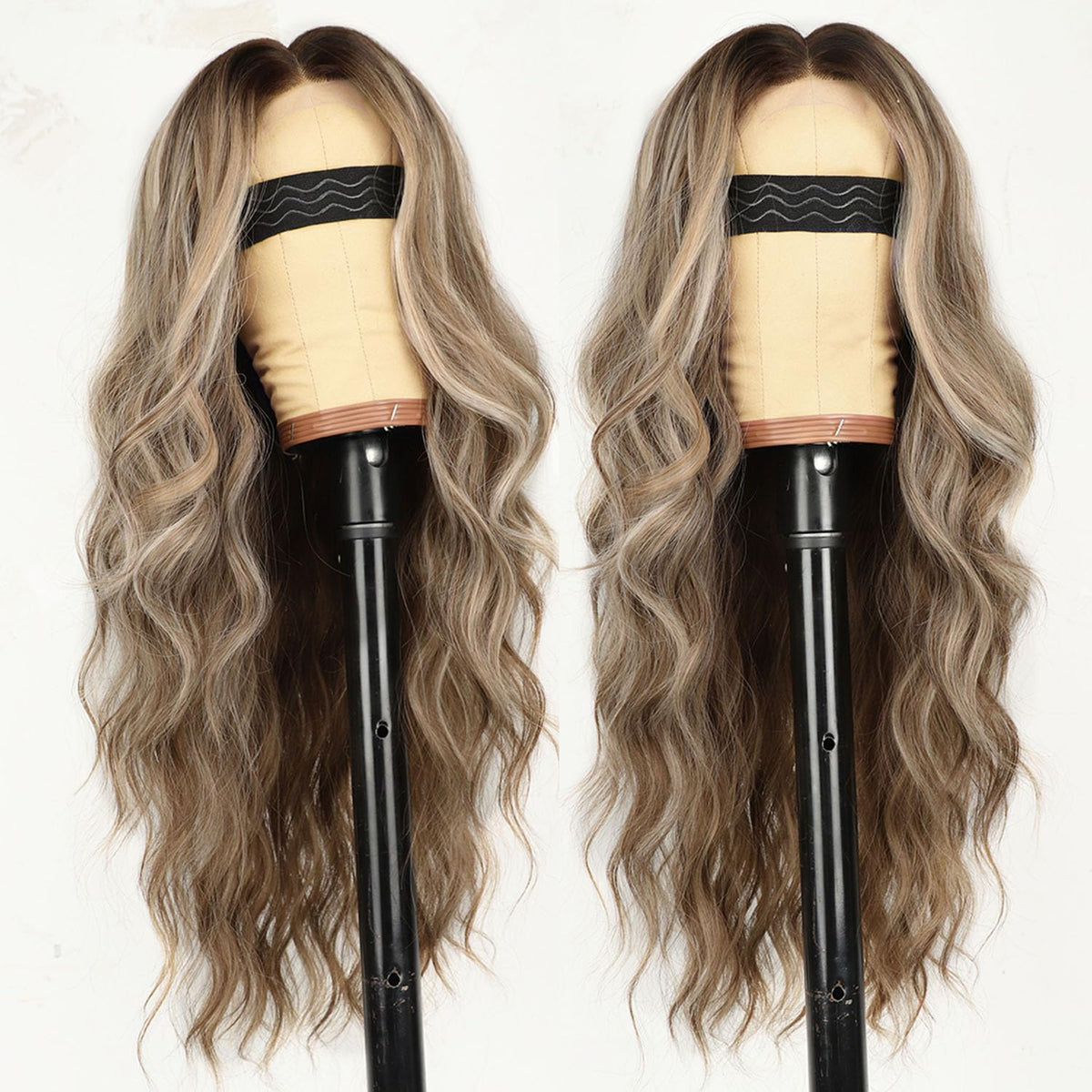 AISI HAIR Blonde Balayage Wig side view with lace hairline