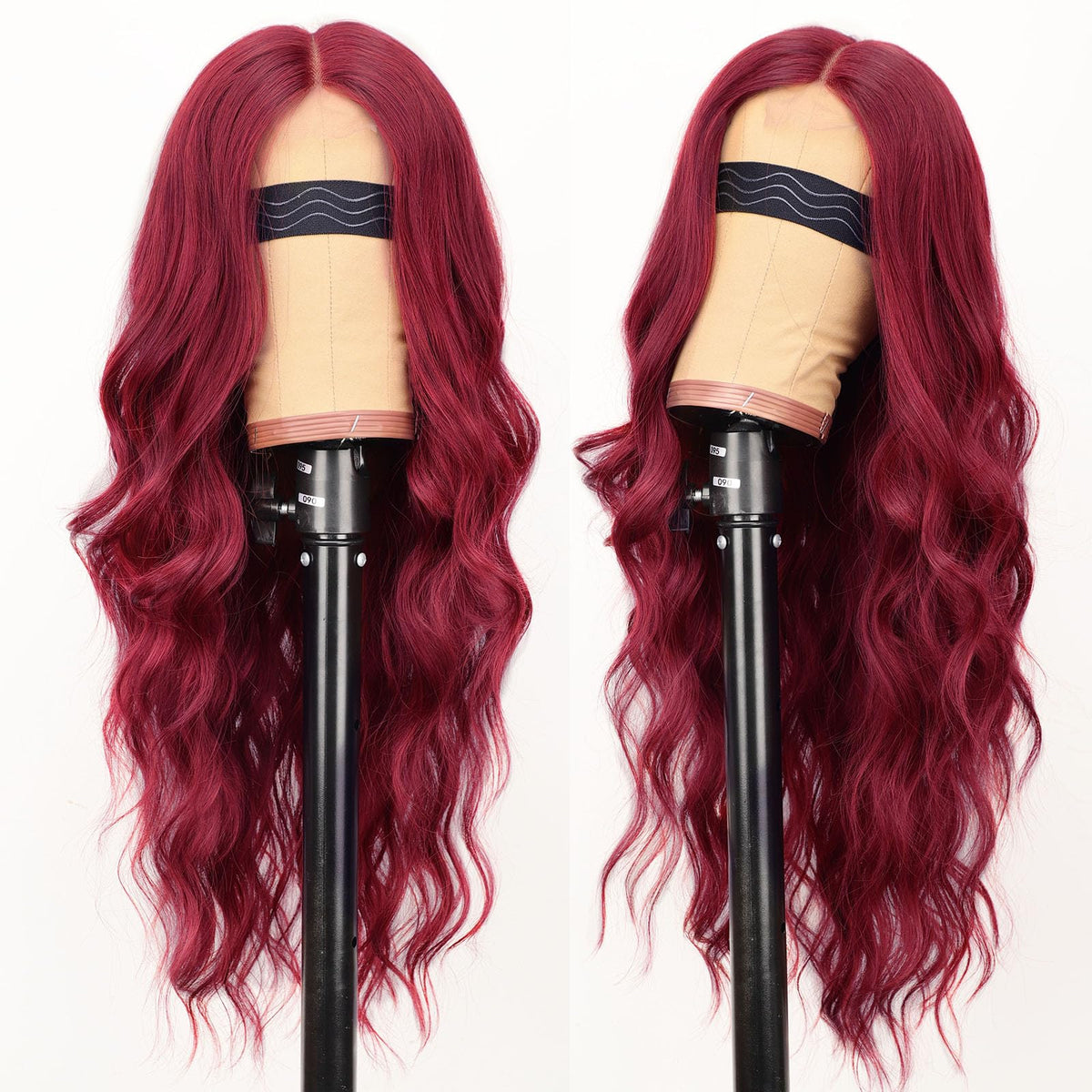 AISI HAIR Bright Red Wig side view with lace hairline detail