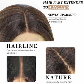 AISI HAIR Brown Balayage Wig back view displaying length