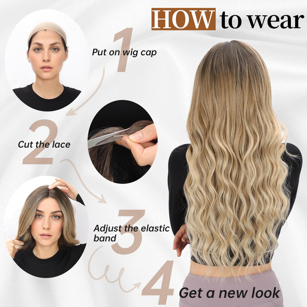 AISI HAIR Brown Highlight Wig 26 Inch packaging display