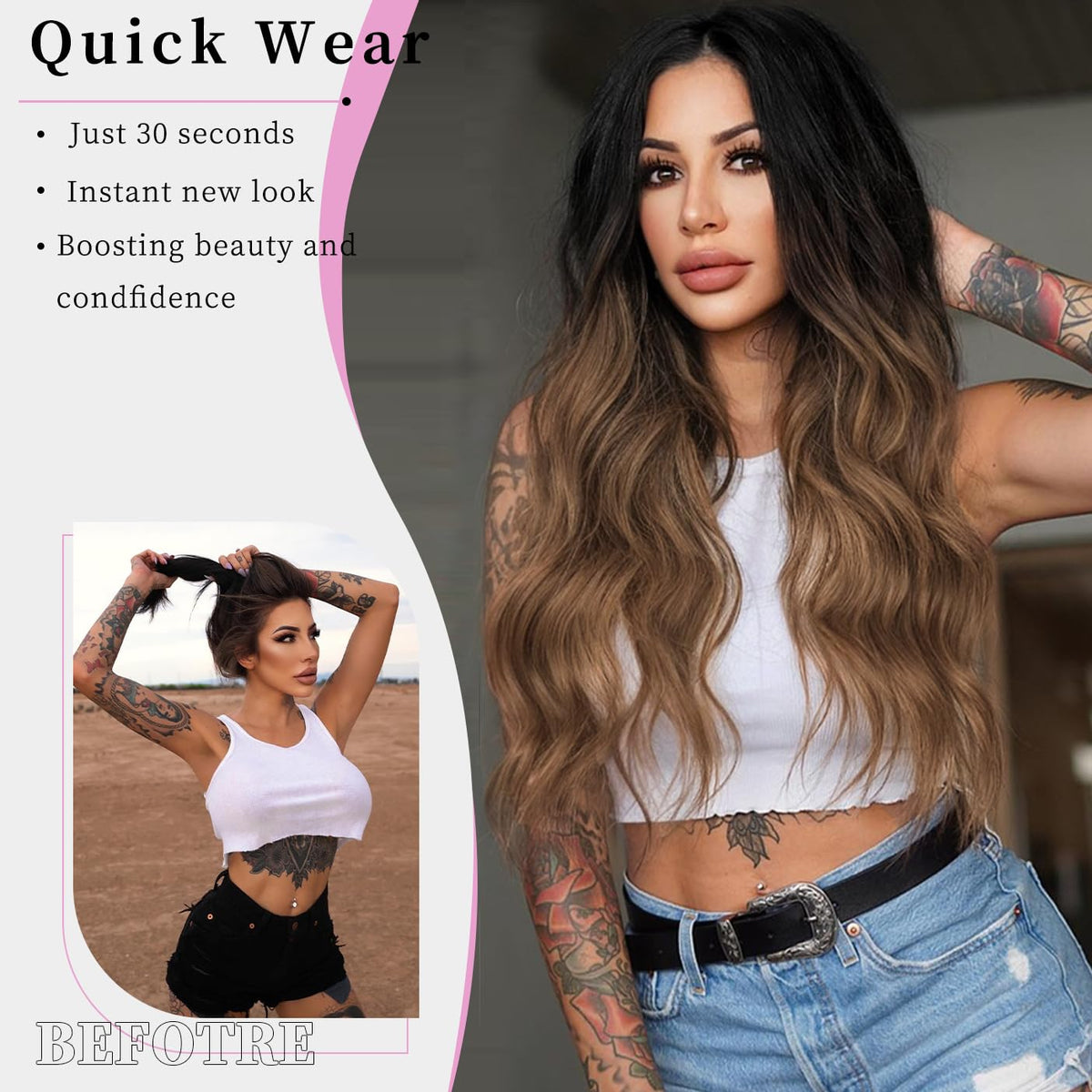 AISI HAIR brown wig on mannequin