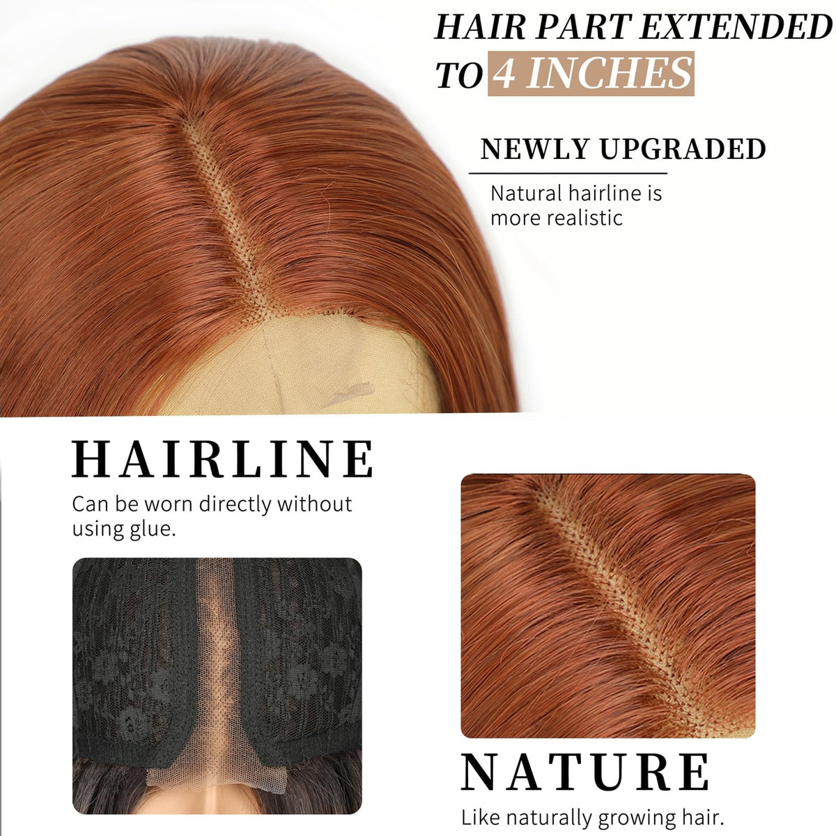 AISI HAIR Copper Blonde Wig back view displaying length