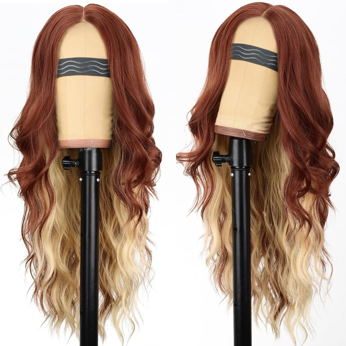 AISI HAIR Copper Blonde Wig side view with lace hairline detail