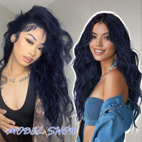 AISI HAIR Dark Blue Wig on a mannequin in a stylish setting