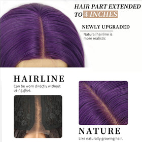 AISI HAIR Dark Purple Wig back view highlighting length