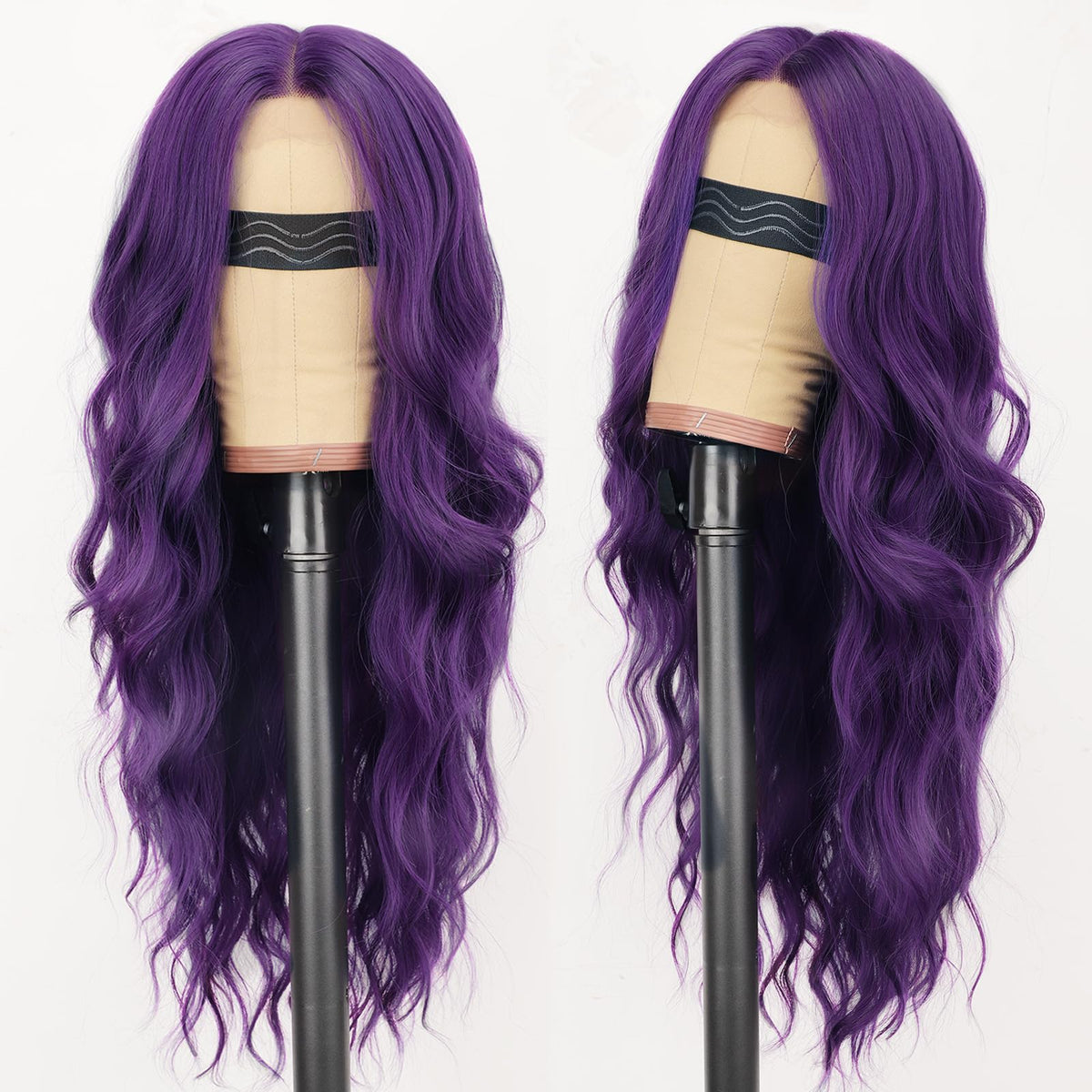 AISI HAIR Dark Purple Wig side view showcasing lace hairline