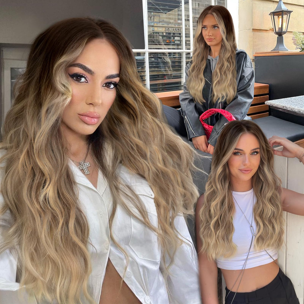 AISI HAIR Dirty Blonde Wig back view displaying length