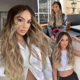 AISI HAIR Dirty Blonde Wig back view displaying length