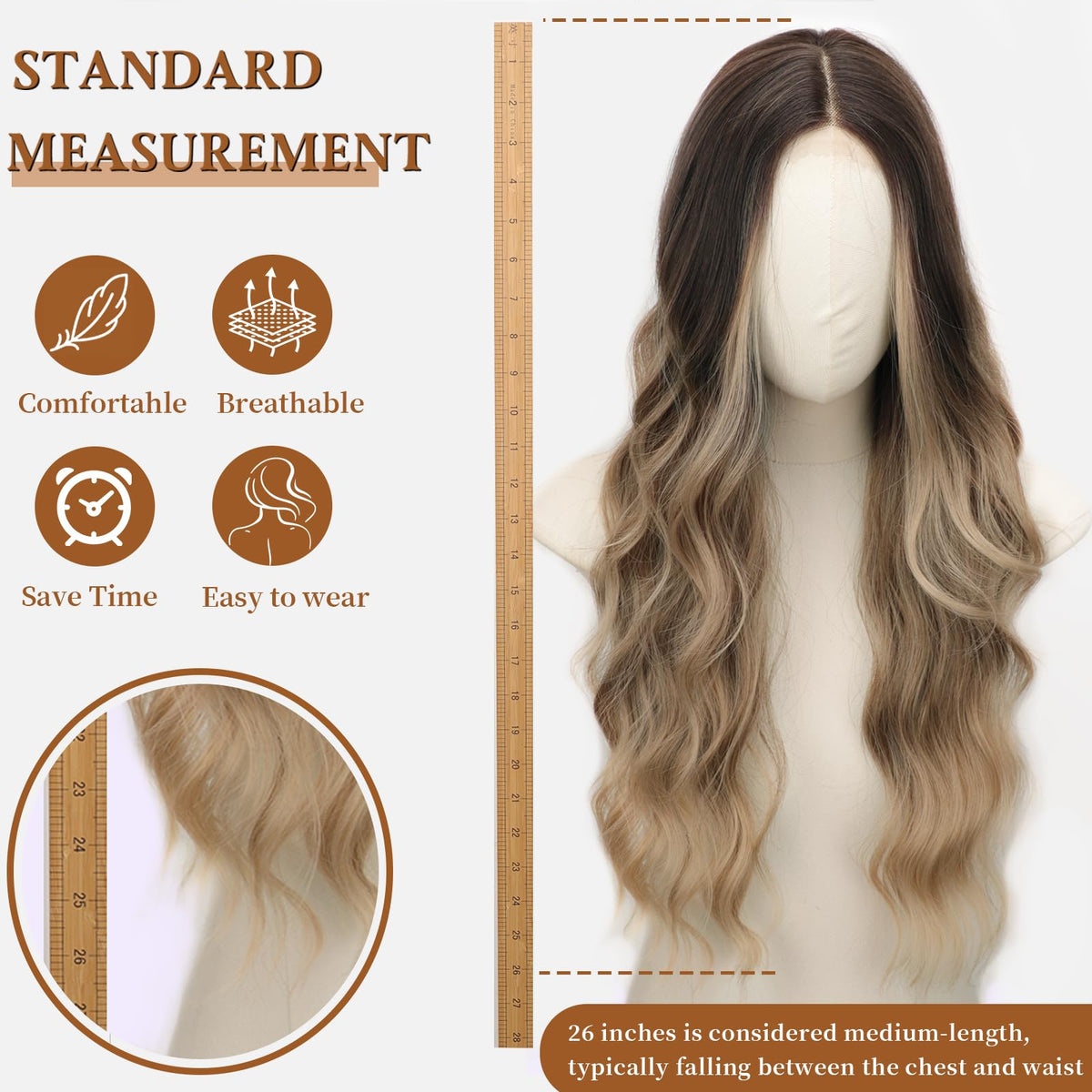 AISI HAIR Dirty Blonde Wig cap design showing adjustable straps