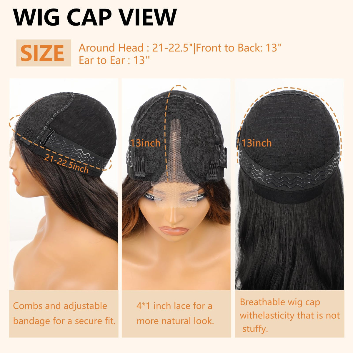 AISI HAIR Ginger Mixed Blonde Wig displayed on a stand