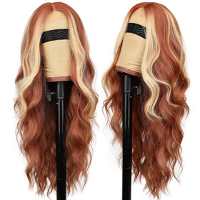 AISI HAIR Ginger Mixed Blonde Wig side view showing lace hairline