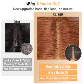 AISI HAIR Ginger Wig side view displaying lace hairline
