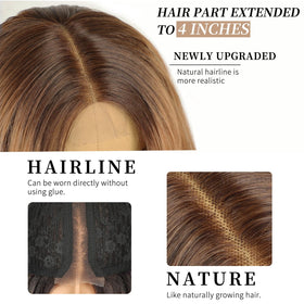 AISI HAIR Honey Blonde Wig side view highlighting soft texture