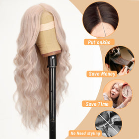 AISI HAIR Light Pink Wig displayed on a mannequin